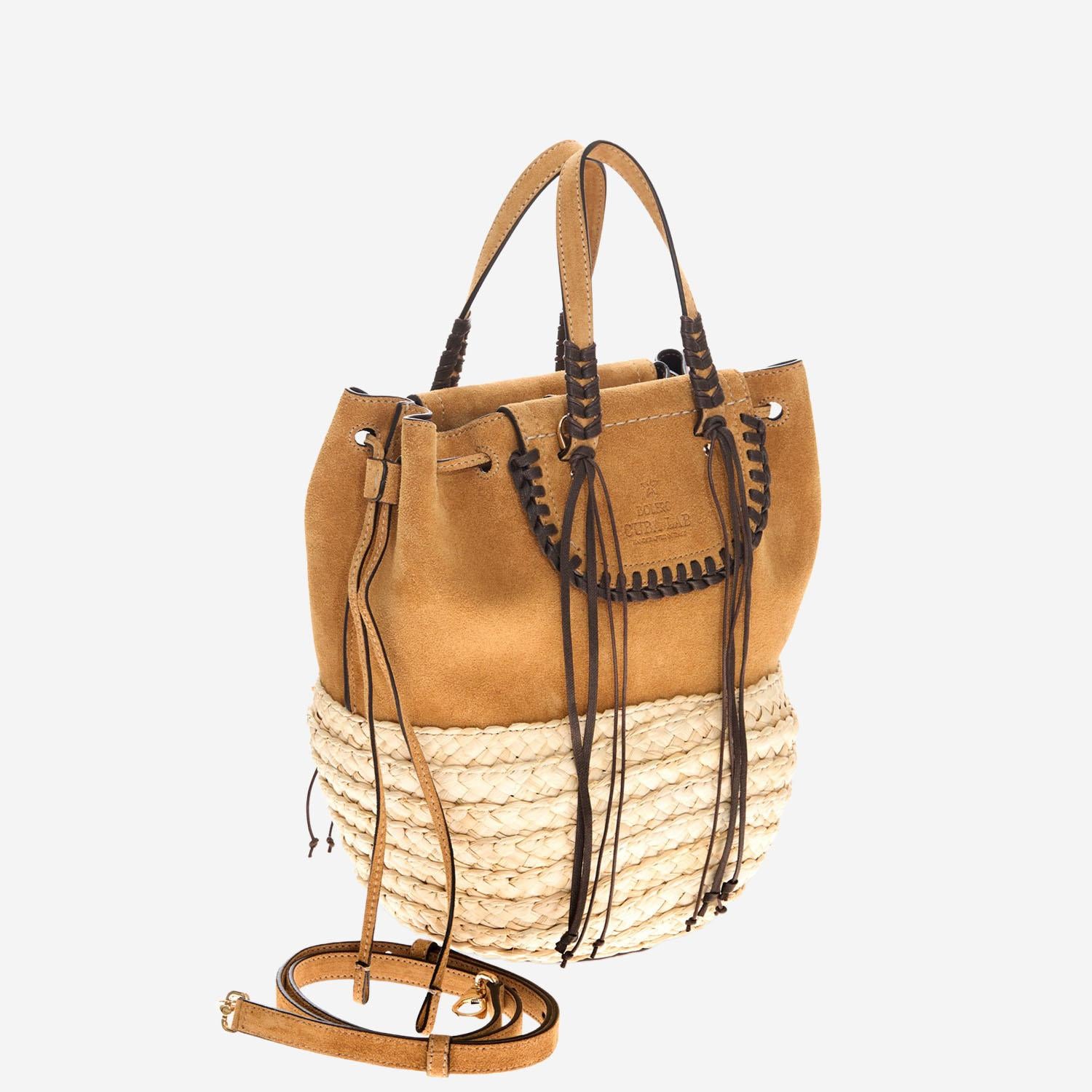 BORSA BOLERO IN SUEDE E RAFIA BOLEROCACAO NATURAL CUBA LAB 