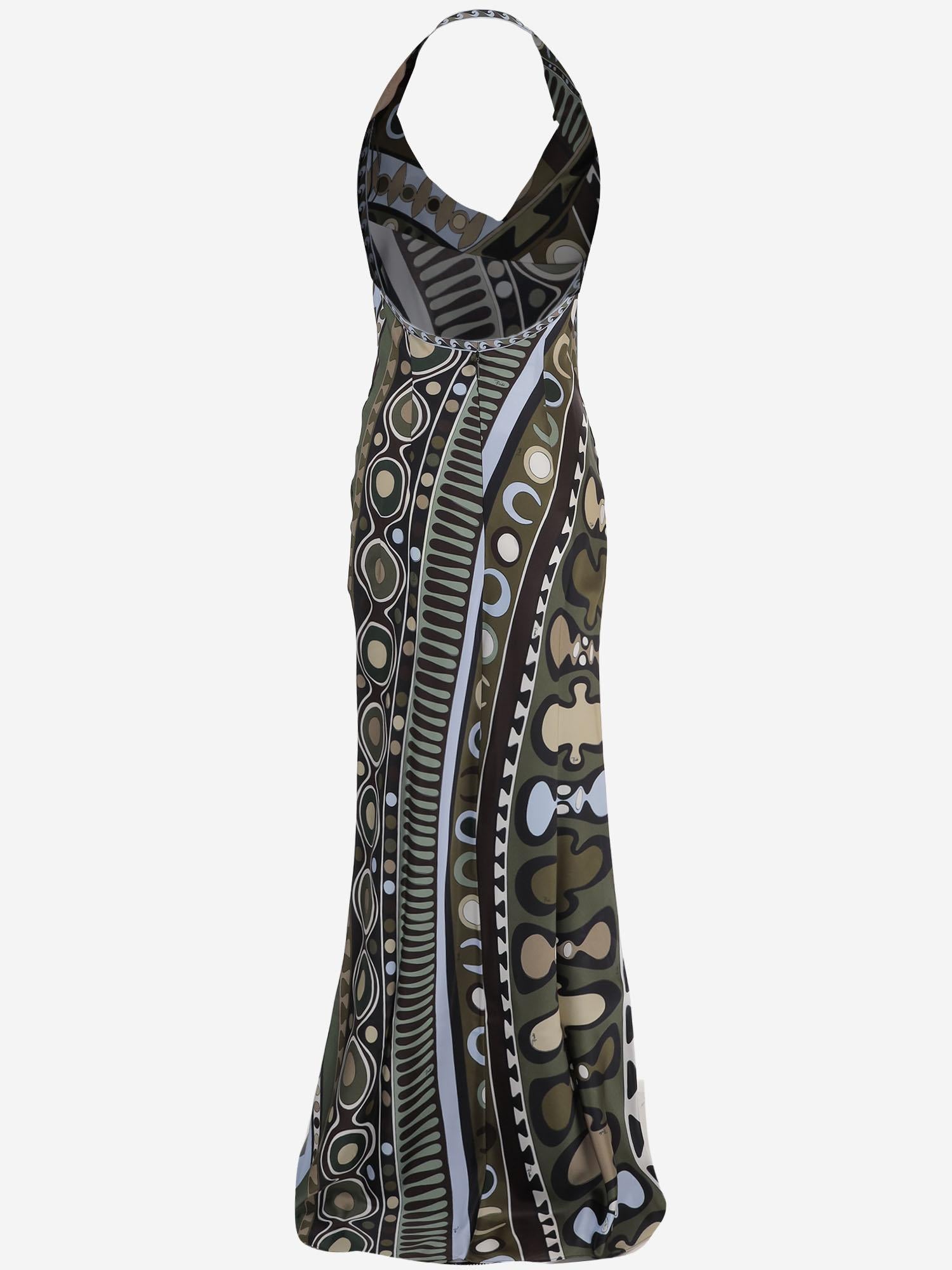 ABITO LUNGO IN SETA E VISCOSA CON MOTIVO FANTASIA 6HRI106H888 064 EMILIO PUCCI 