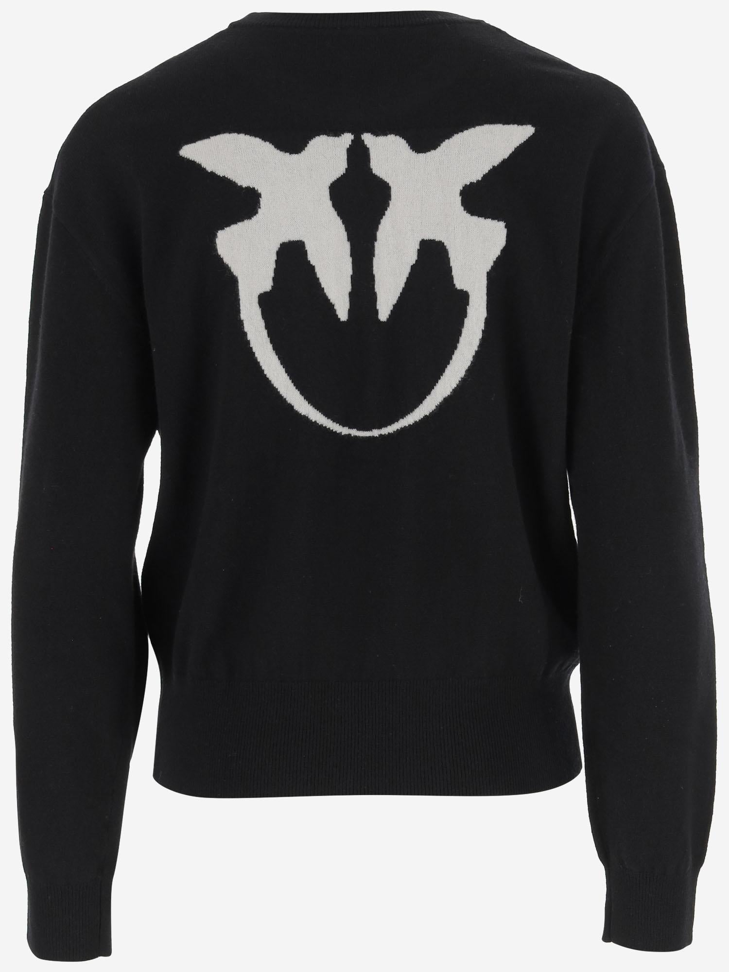 MAGLIONE IN LANA E CASHMERE CON LOGO 105561 A2SIZZ2 PINKO 