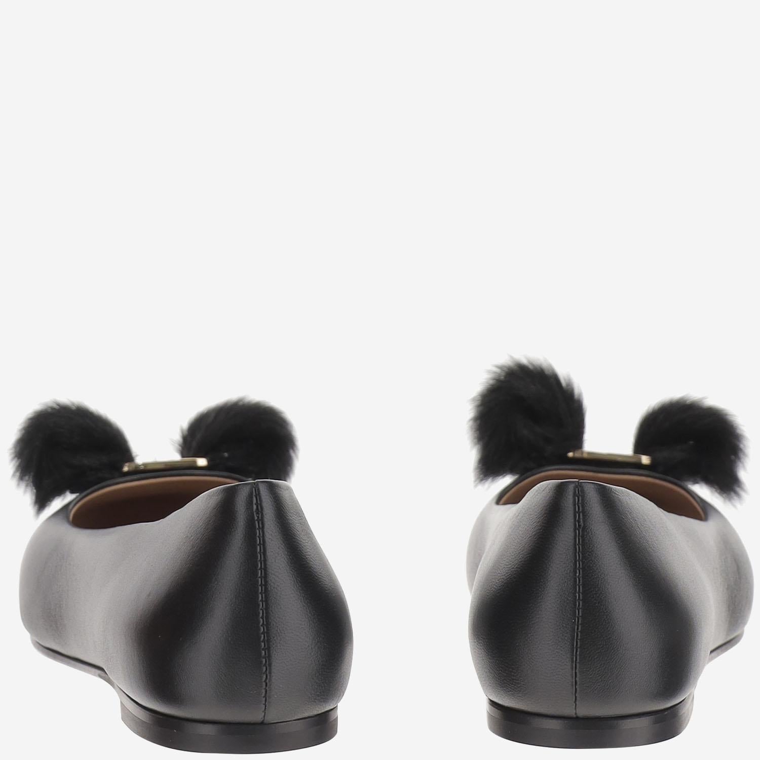 Ballerine fiocco in pelle 01K911 001NEROBISCOTTO SALVATORE FERRAGAMO 