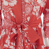 ABITO IN COTONE CON MOTIVO FLOREALE KIMONO 04RED PEPS CANNES 