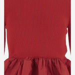 MAGLIONE A COSTINE CON FONDO CON RUCHE IN LANA E FAILLE KN2738040 314R PATOU 