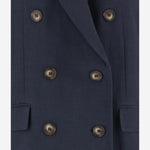 GIACCA DOPPIOPETTO IN VISCOSA E LINO 2973 3687BLU F.IT 