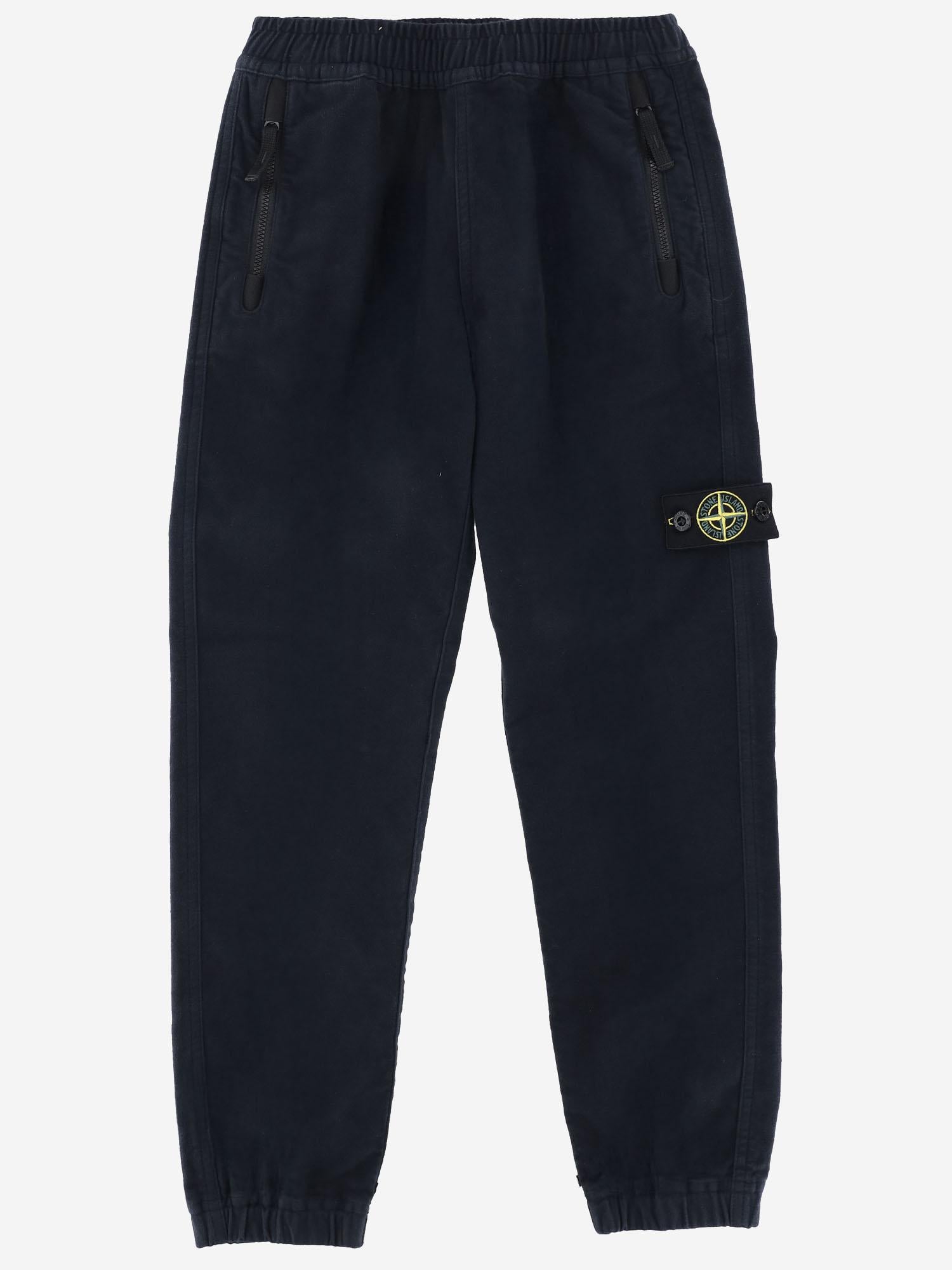 PANTALONI IN COTONE STRETCH CON LOGO 3100006 S0202V0020 STONE ISLAND KIDS 