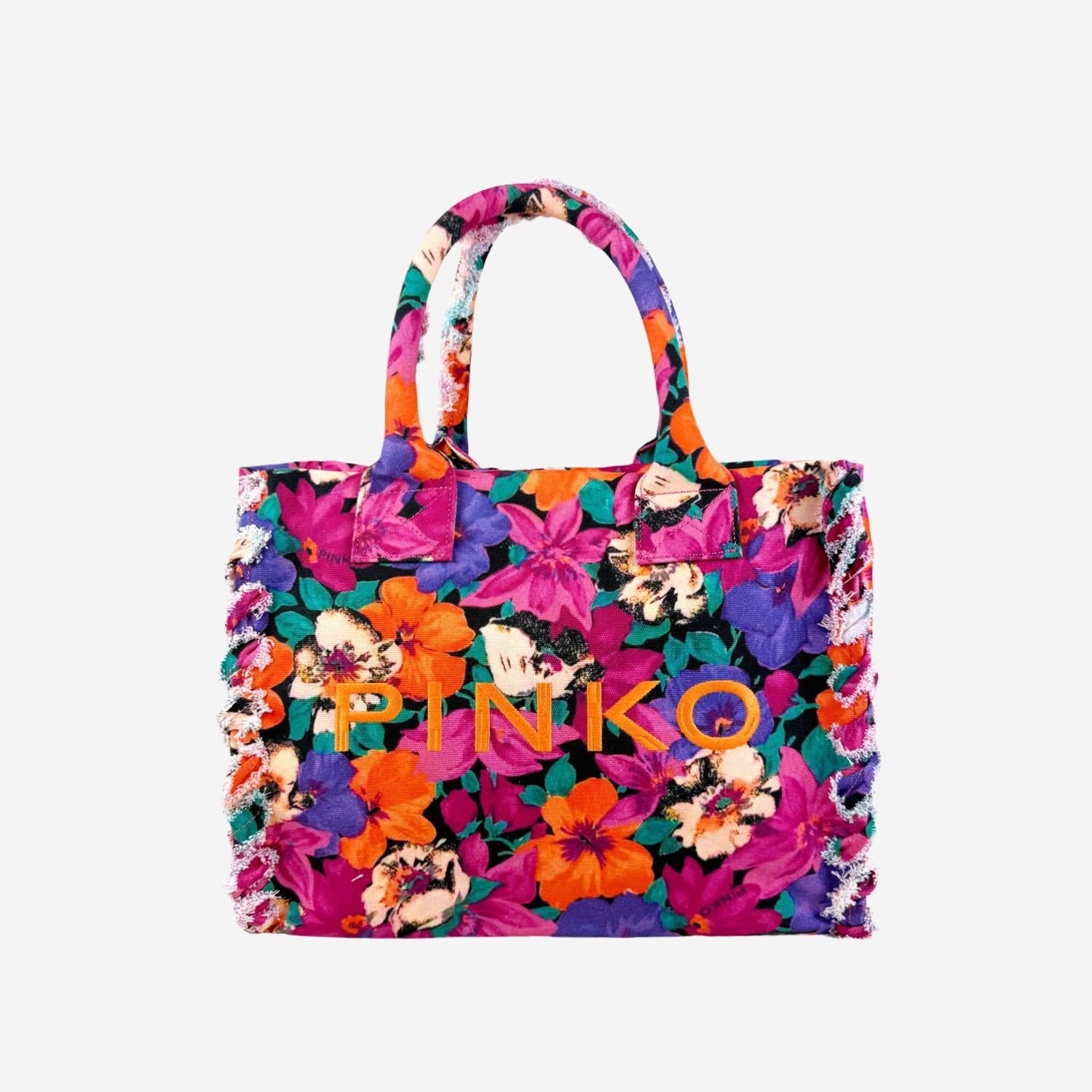 BORSA SHOPPER IN COTONE CON LOGO 106673 A3B5YA2Q PINKO 