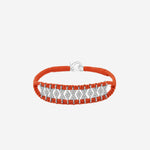 BRACCIALE ARGENTO CON TESSUTO INTRECCIATO BUZIOS ORANGE SILVIA BINI GIOIELLI 