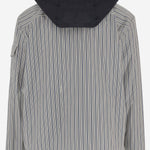 GIUBBOTTO IN COTONE A RIGHE CON CAPPUCCIO IN NYLON 1G00035 599J6S70 MONCLER 