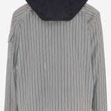 GIUBBOTTO IN COTONE A RIGHE CON CAPPUCCIO IN NYLON 1G00035 599J6S70 MONCLER 