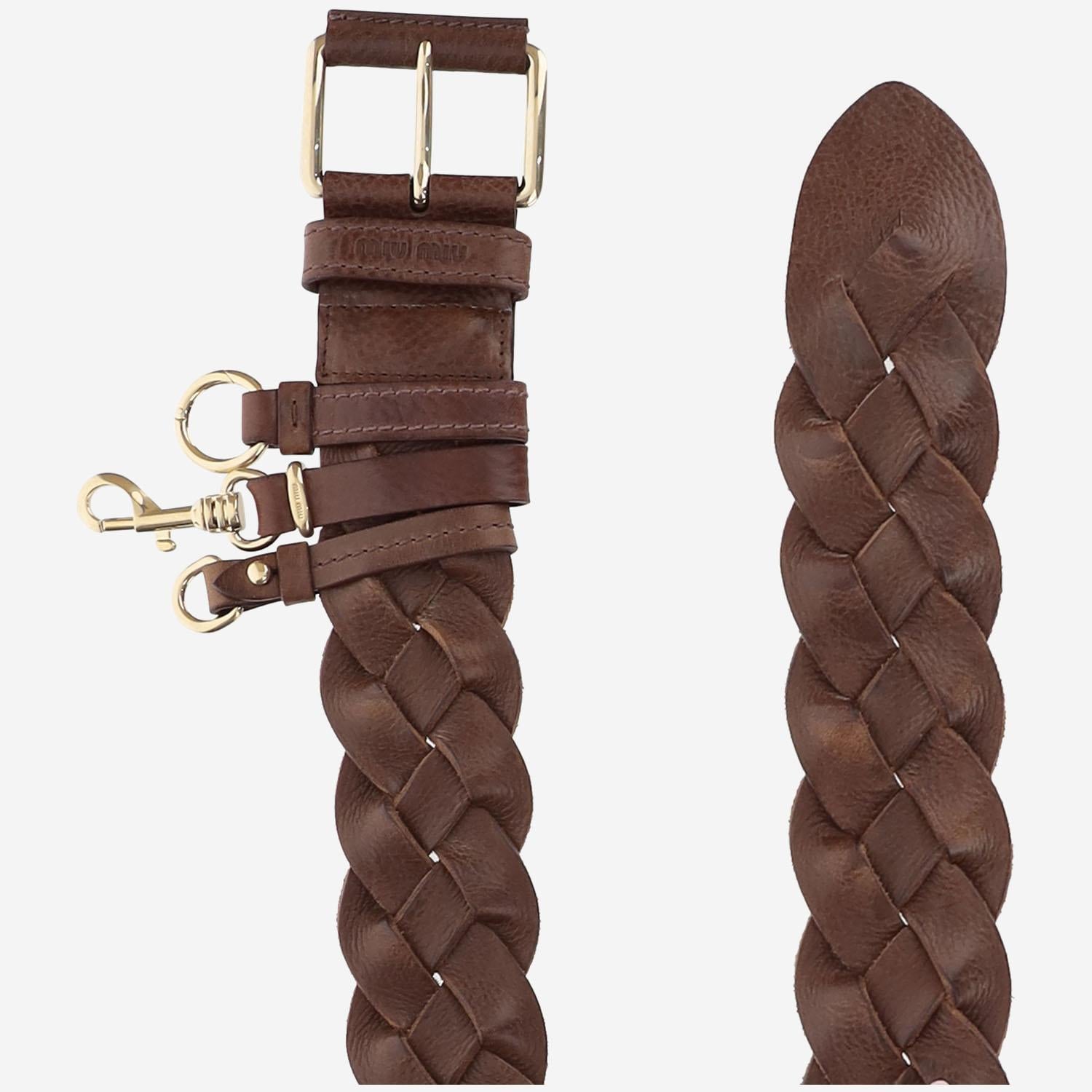 CINTURA in pelle con ganci trick 5CC722 2G7VF0005 MIU MIU 