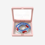 Collana in tessuto e perle di vetro FISHGLASSBEAD REDLIGHTBLUE SORBET ISLAND 