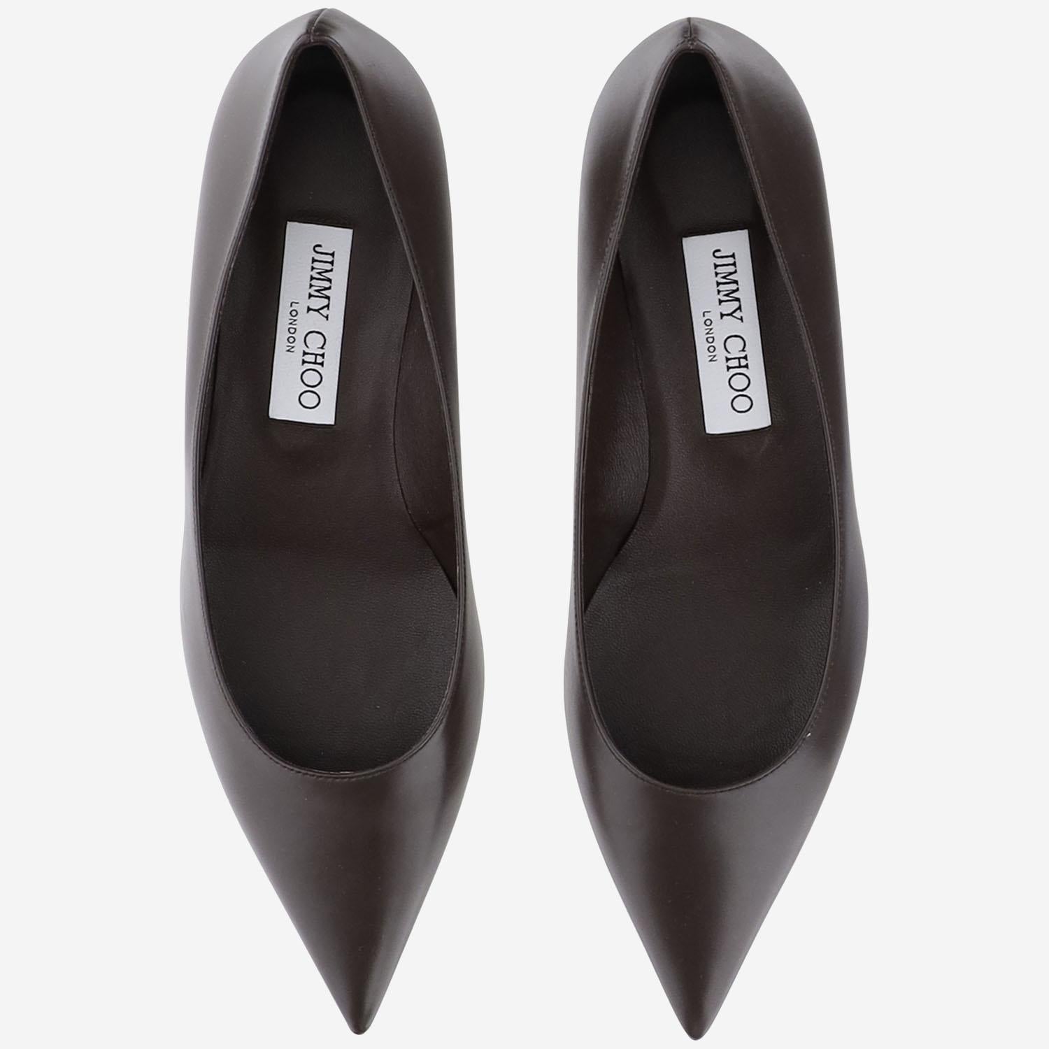 DÉCOLLETÉ AMELIA IN PELLE AMELIA CLFCHOCOLATE JIMMY CHOO 