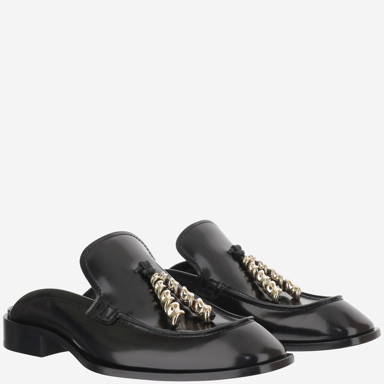 Mocassini mule Edge in pelle di vitello spazzolata L814379X70 1100 LOEWE 