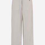 PANTALONI IN MISTO LINO CON ELASTICO IN VITA FTR868VI0052 136 AMI 