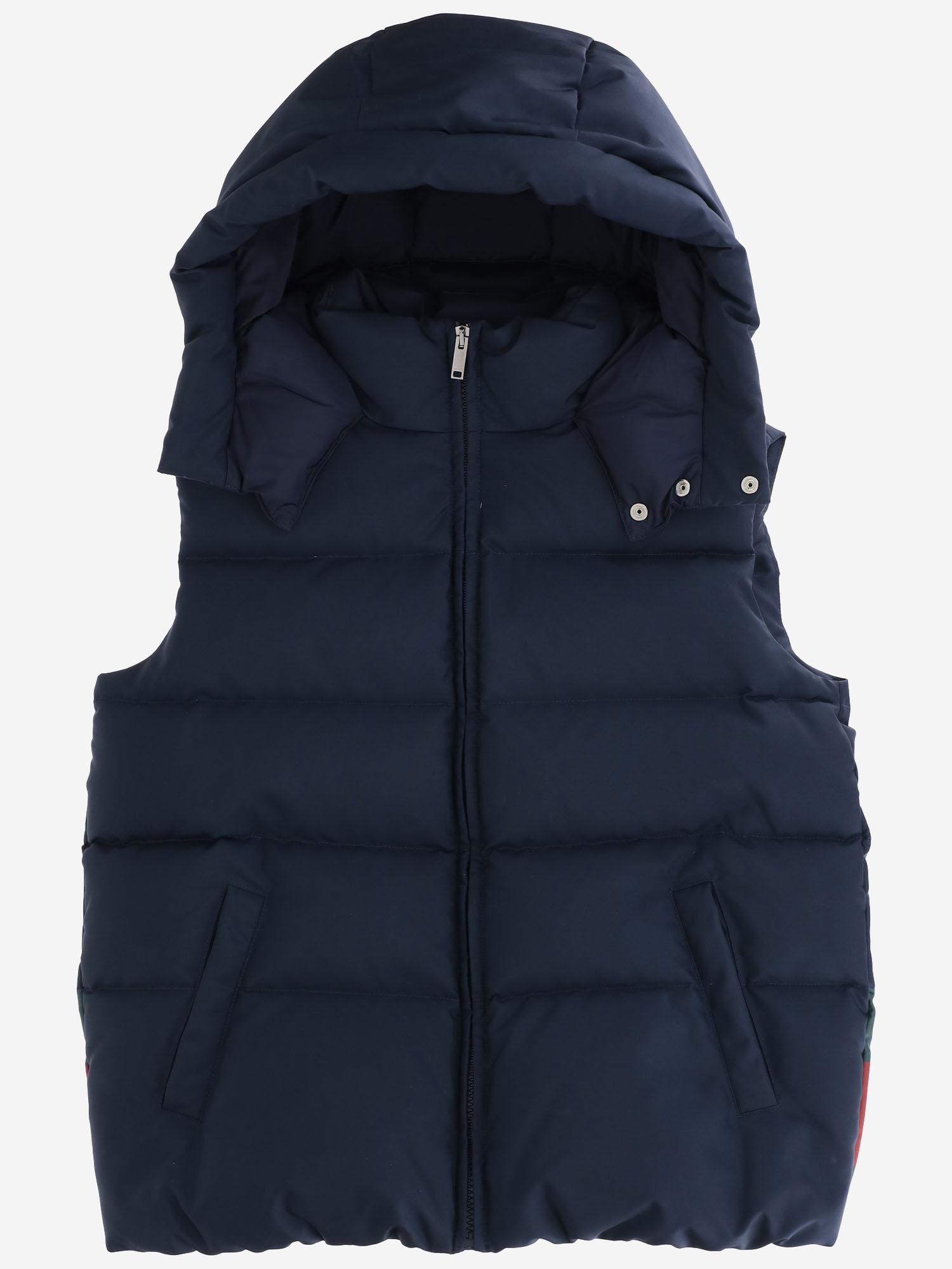 GILET IMBOTTITO CON WEB 824809 XWA414345 GUCCI KIDS 