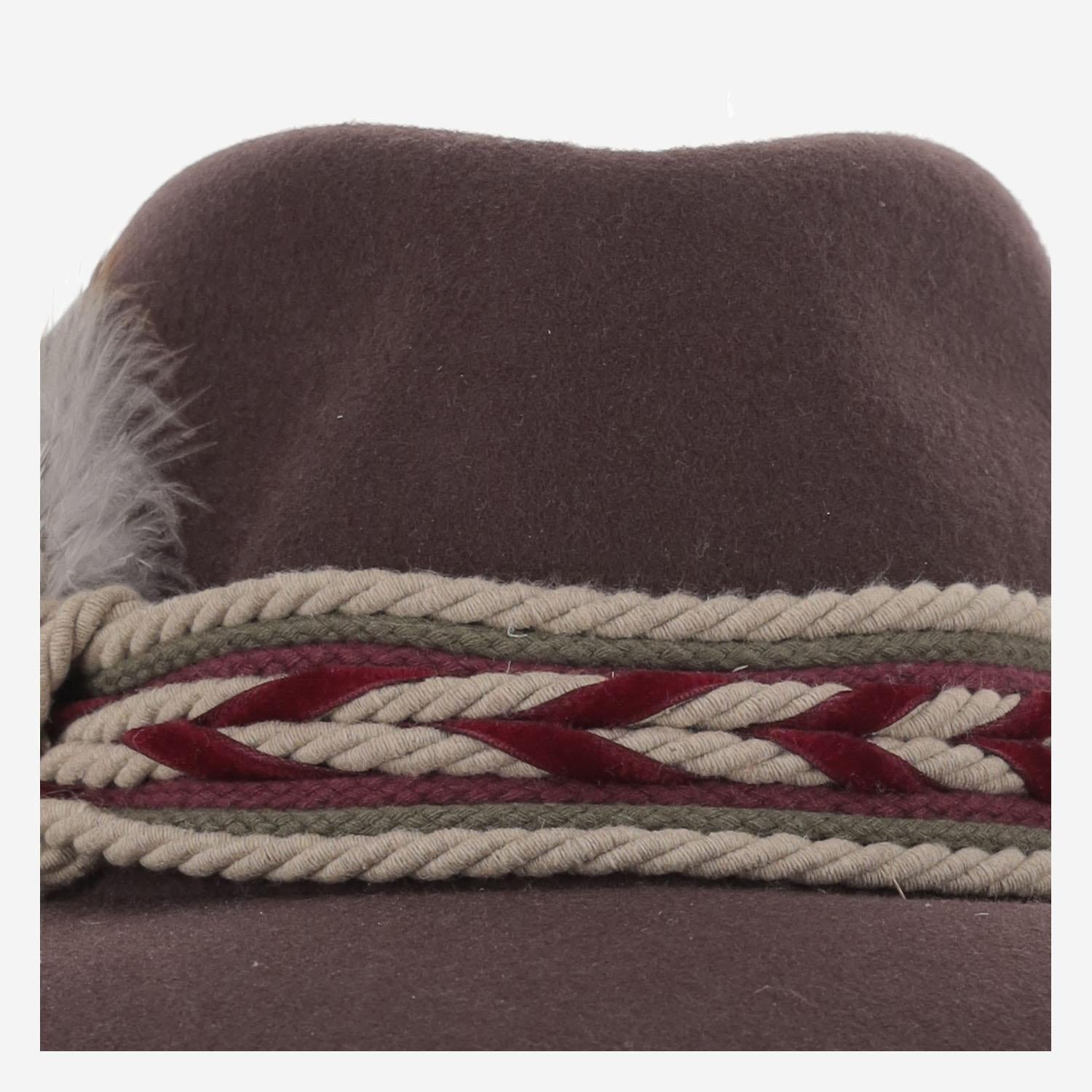 CAPPELLO fedora IN LANA BROWNFEDORAHATWITHFEATHERS NATURAL ALEXIA ALVAREZ DE TOLEDO 