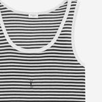 CANOTTA IN COTONE CON LOGO A RIGHE 832278 Y37ZN1077 SAINT LAURENT 