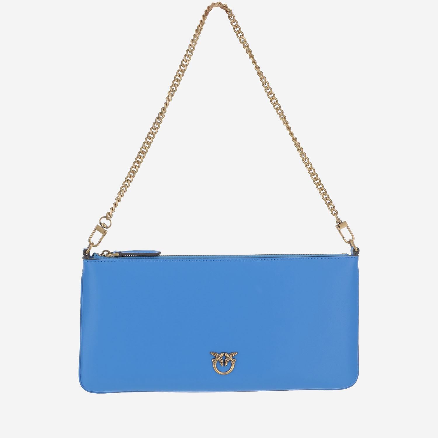 POCHETTE IN PELLE CON LOGO 102747 A0F1F32Q PINKO 