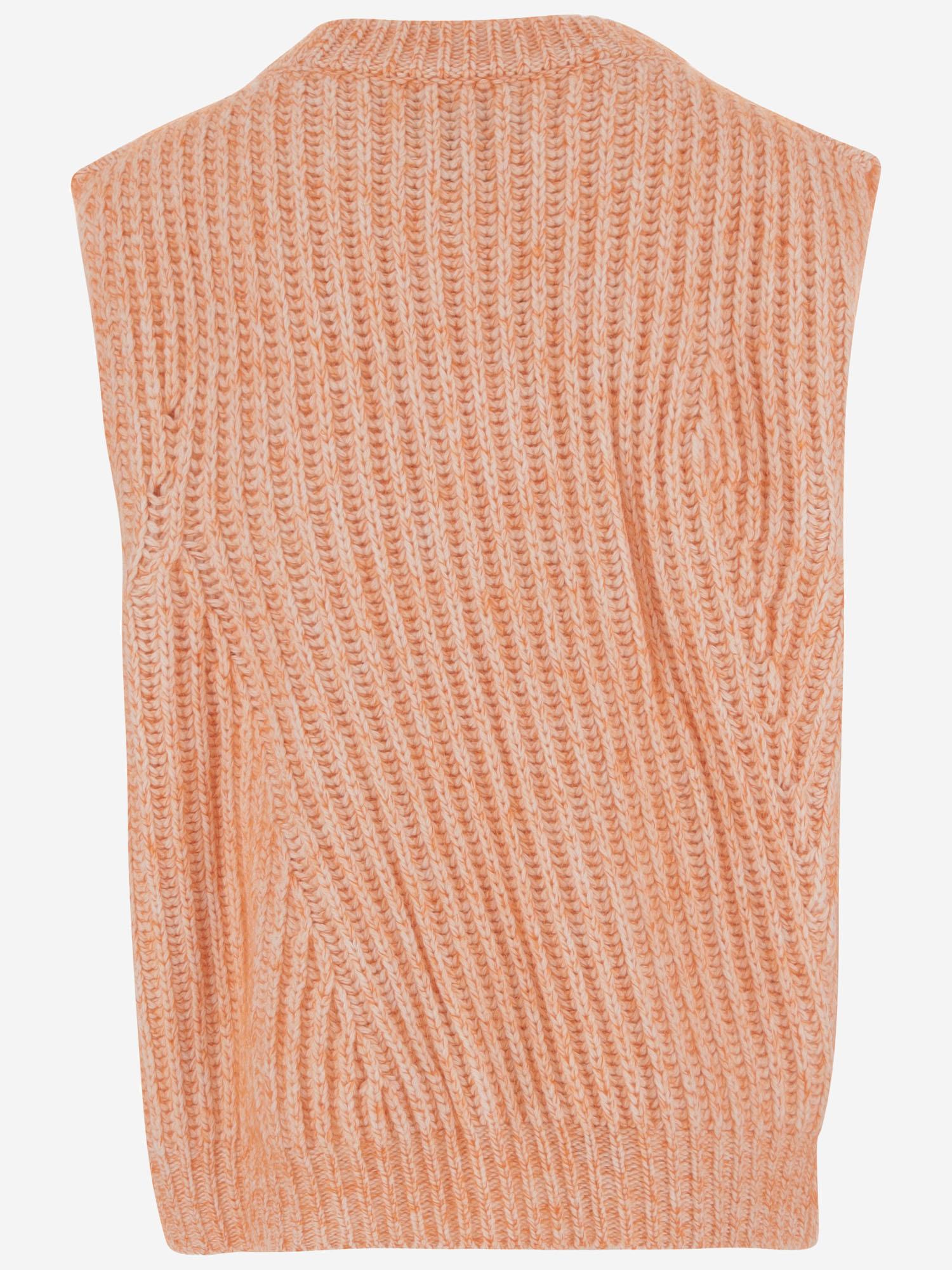 Maglione smanicato in misto lana a coste W25663 0530 SASUPHI 