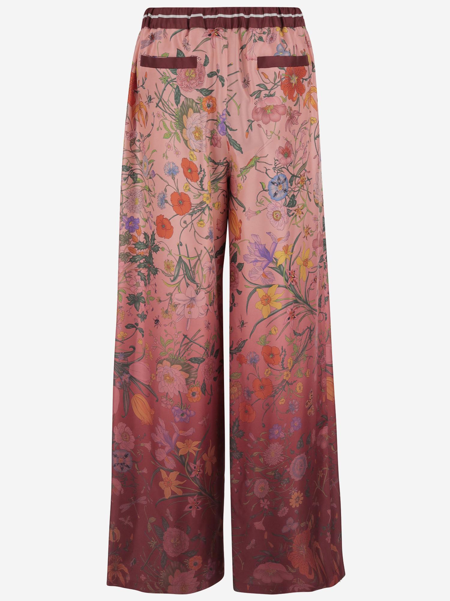 PANTALONI IN SETA CON MOTIVO FLOREALE 837980 Z7AUH5057 GUCCI 