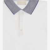 POLO IN COTONE CON COLLETTO LOGATO 810982 XJHNK9030 GUCCI KIDS 