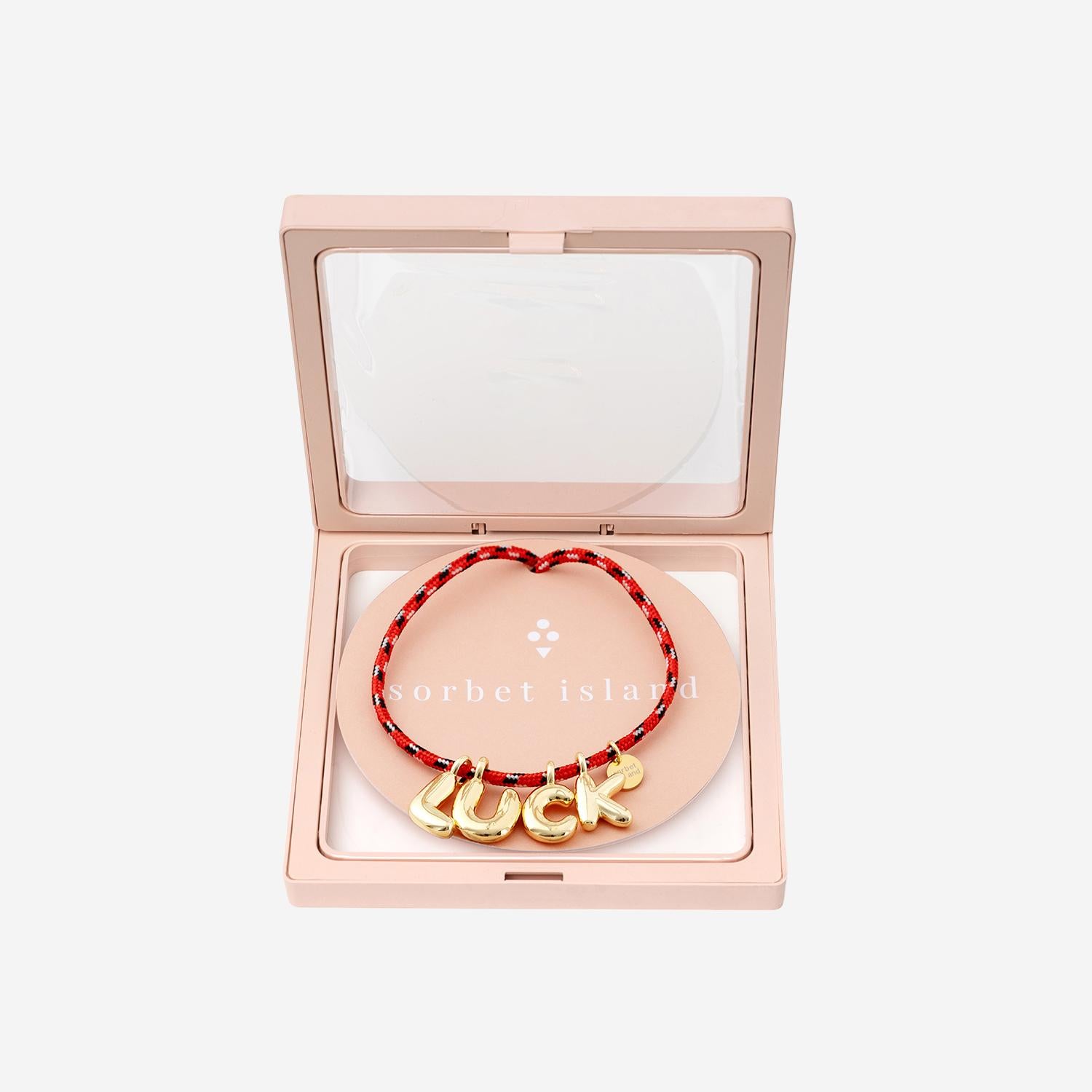 COLLANA IN TESSUTO E METALLO BUBBLELETTERSGOLDPLATED LUCK SORBET ISLAND 