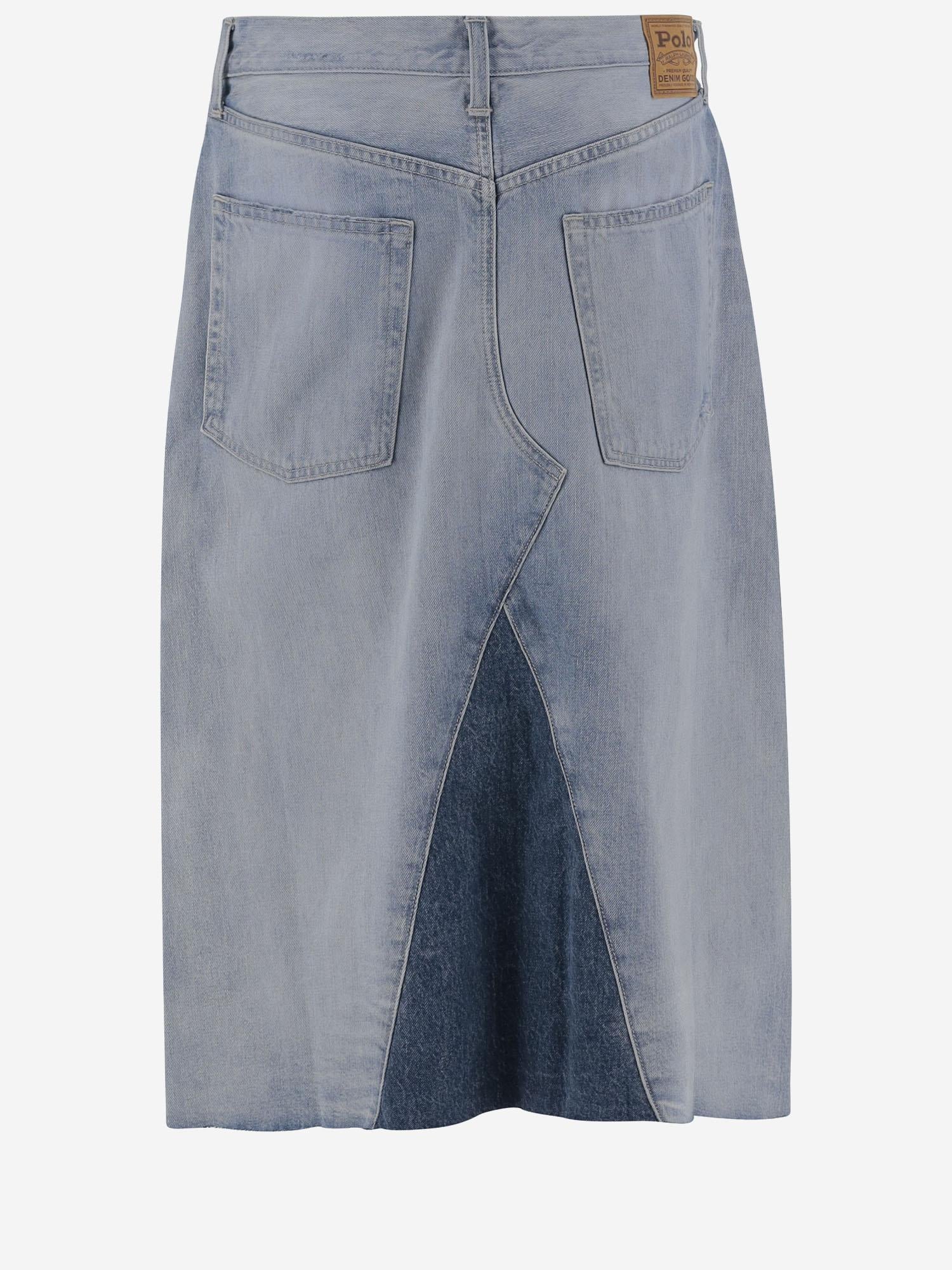 GONNA IN DENIM DI COTONE 211971231 001 POLO RALPH LAUREN 