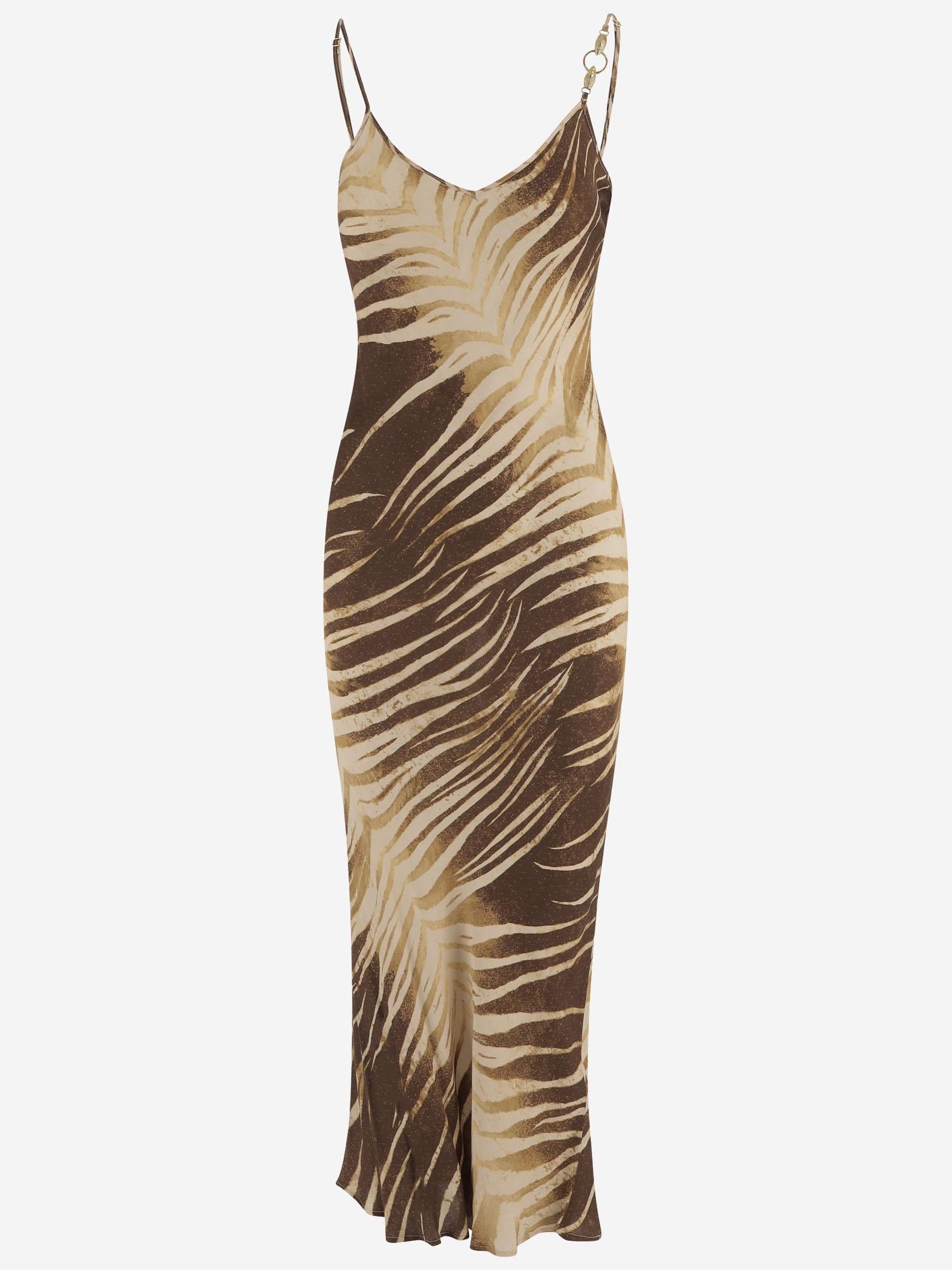 ABITO IN VISCOSA CON STAMPA TROPICALE 80PAO925 NS819751 JUST CAVALLI 