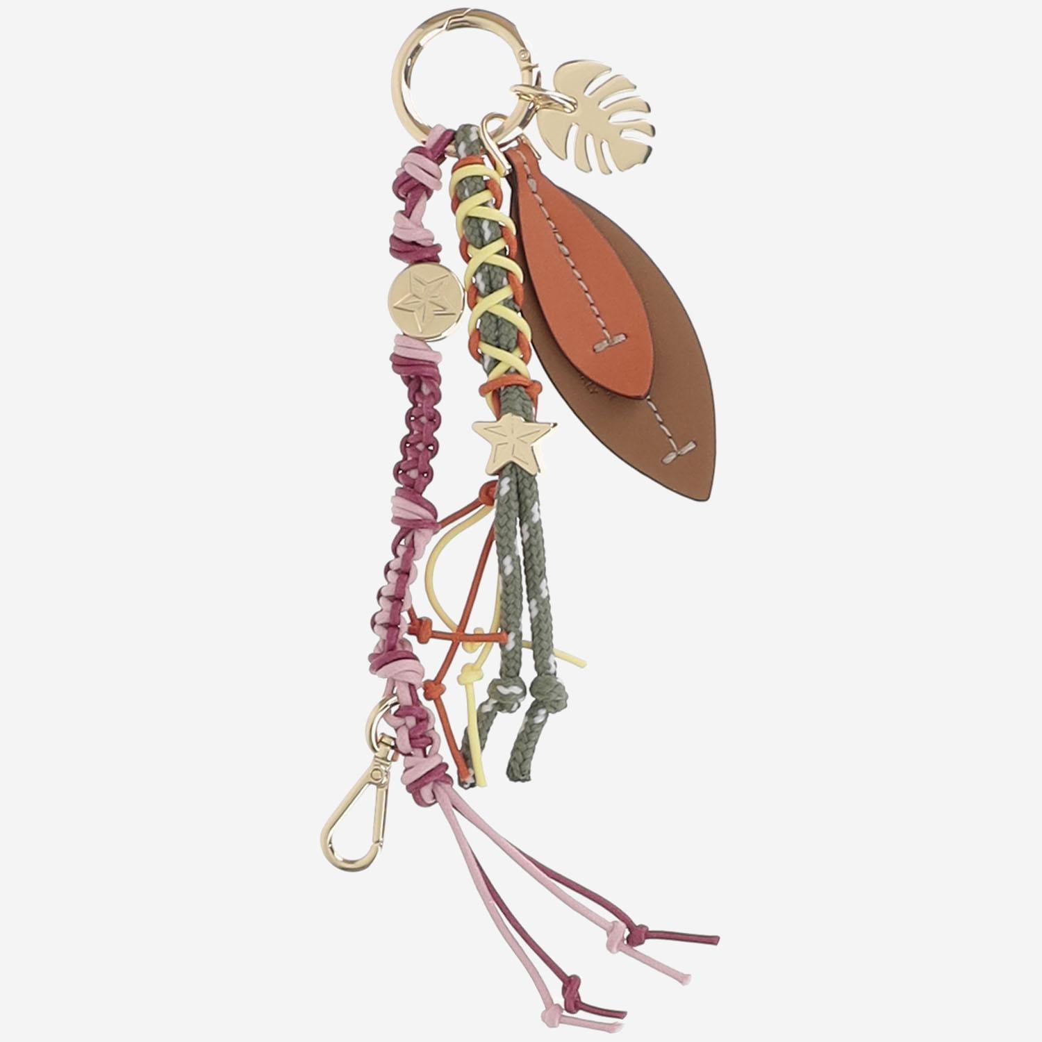 PORTACHIAVI IN PELLE E TESSUTO KEYCHAINMALANGA TANGERINE CUBA LAB 