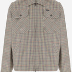 CAMICIA IN COTONE CON MOTIVO A QUADRI 839191 TSM207778 BALENCIAGA 