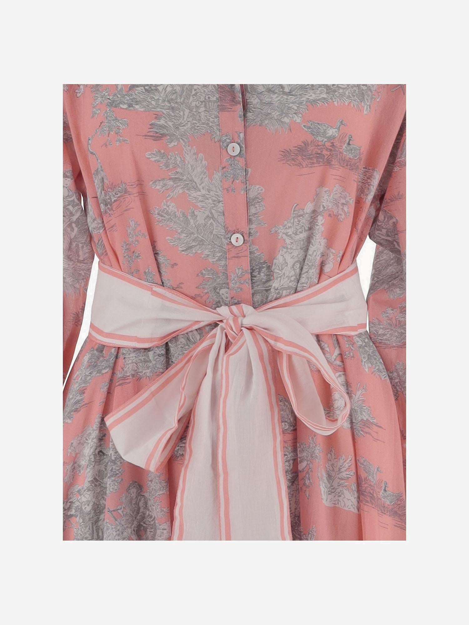 ABITO IN COTONE CON MOTIVO floreale NEWTOILE 03STRAWBERRYGREY PEPS CANNES 