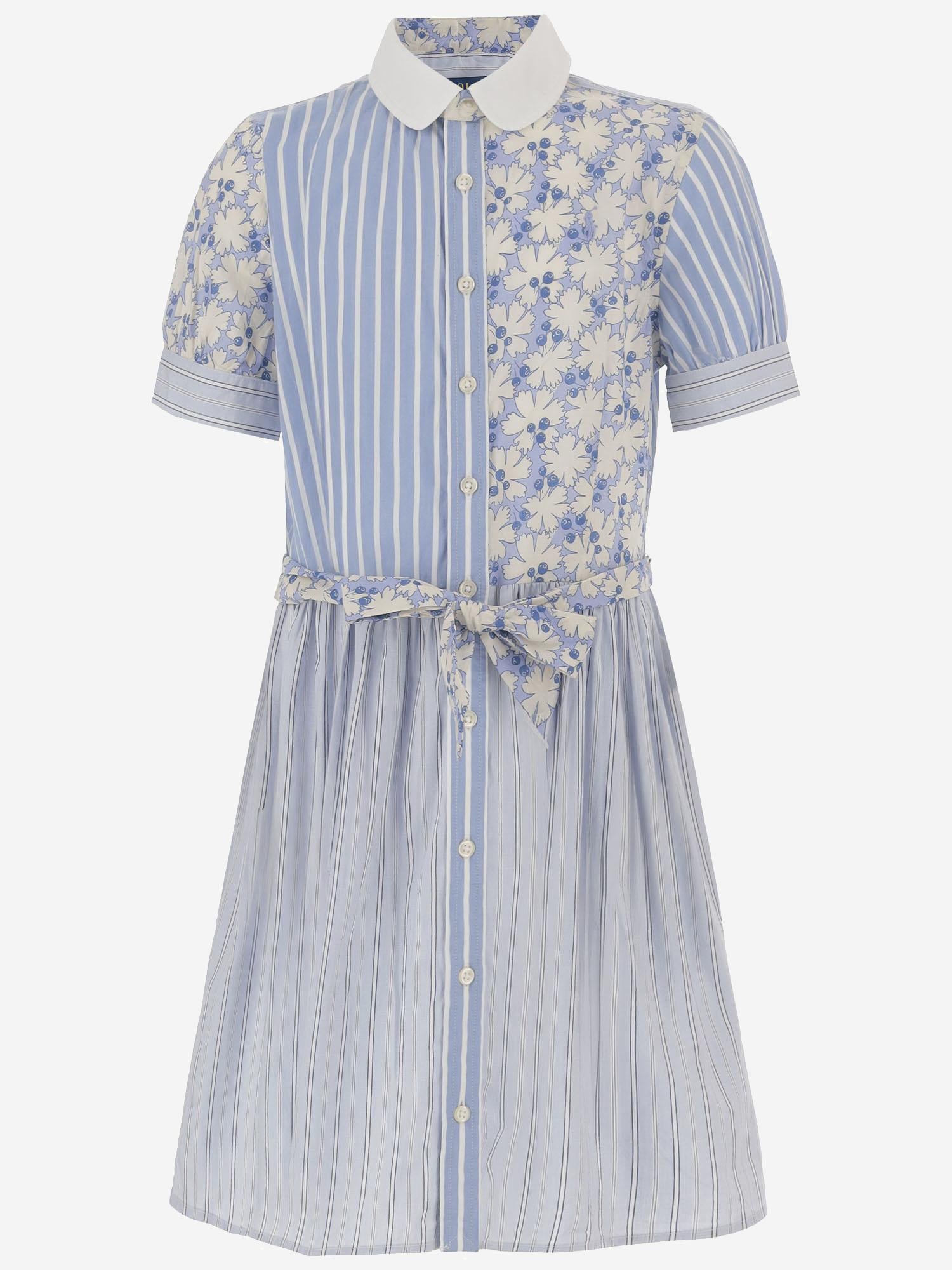 Abito patchwork in cotone 313B22047 001 POLO RALPH LAUREN KIDS 