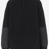 MAGLIONE CON ZIP IN LANA 6252K21069 BLACK CARVEN 