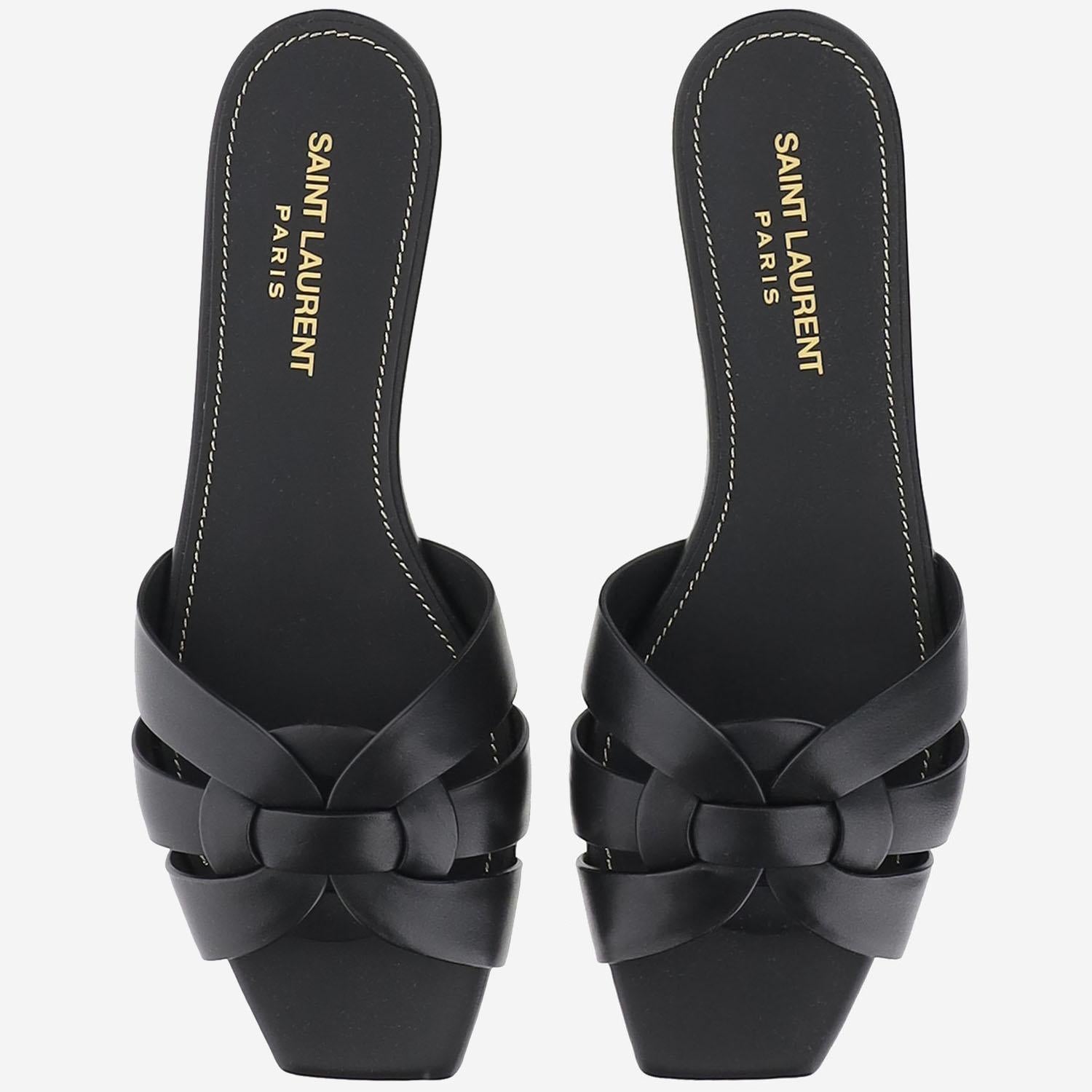 SANDALI FLAT NU PIEDS TRIBUTE 05 IN PELLE 571952 BDA001000 SAINT LAURENT 