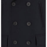 CAPPOTTO DOPPIOPETTO IN LANA 8115005 NAVY BURBERRY 