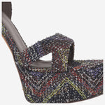 SANDALI PLATFORM IN MISTO VISCOSA MWF092 026 MISSONI 