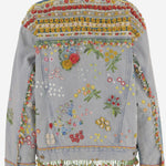 GIACCA IN DENIM CON RICAMI FLOREALI BDNO52 DENIM PERO 