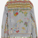 GIACCA IN DENIM CON RICAMI FLOREALI BDNO52 DENIM PERO 