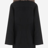 CAPPOTTO IN LANA CON COLLO IN PELLICIA 7B0CA3Z9 9UK0NO VALENTINO 
