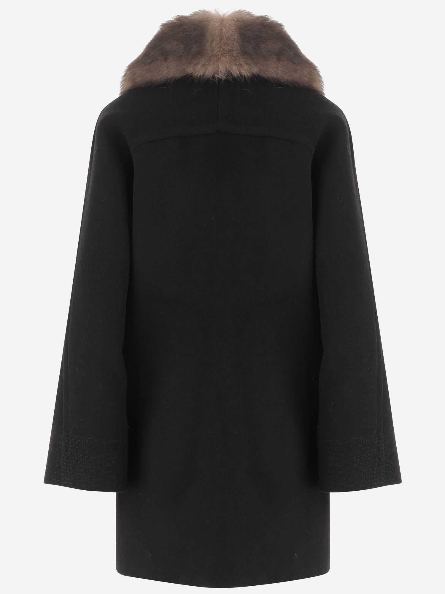 CAPPOTTO IN LANA CON COLLO IN PELLICIA 7B0CA3Z9 9UK0NO VALENTINO 