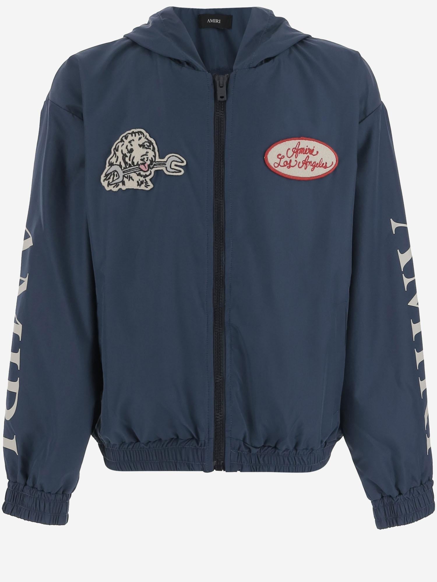 GIACCA IN NYLON CON LOGO AKOULW 1003Midnight Blue AMIRI KIDS 