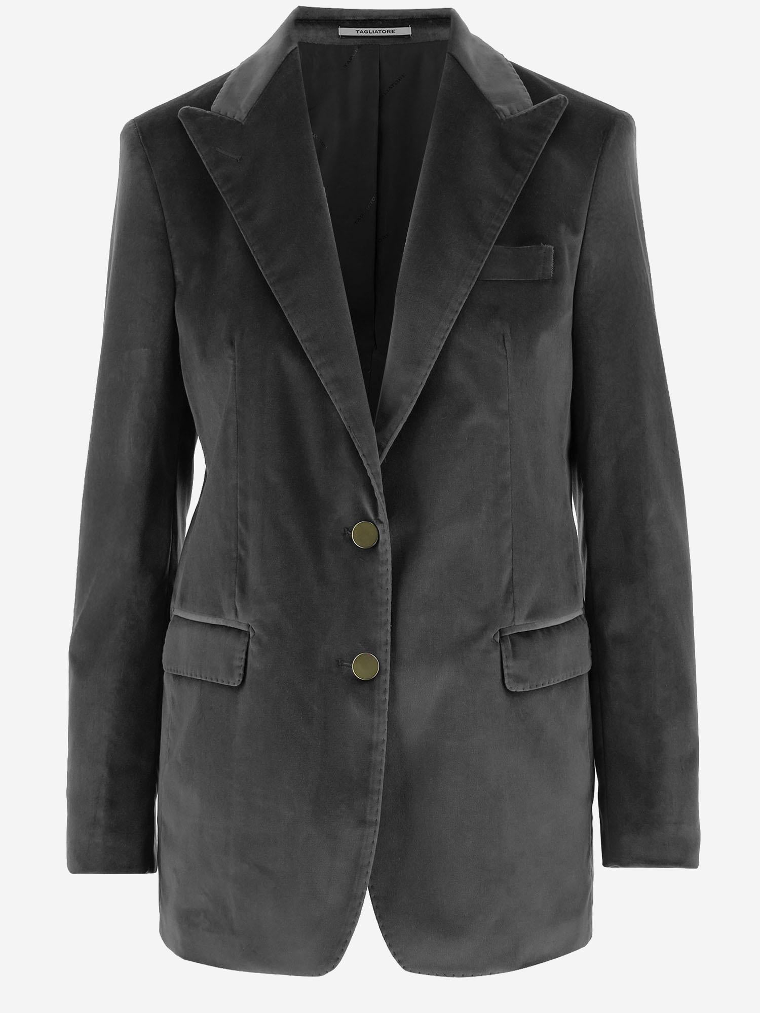 GIACCA MONOPETTO IN VELLUTO DI COTONE STRETCH JBERTHA16B 800020N1002 TAGLIATORE 