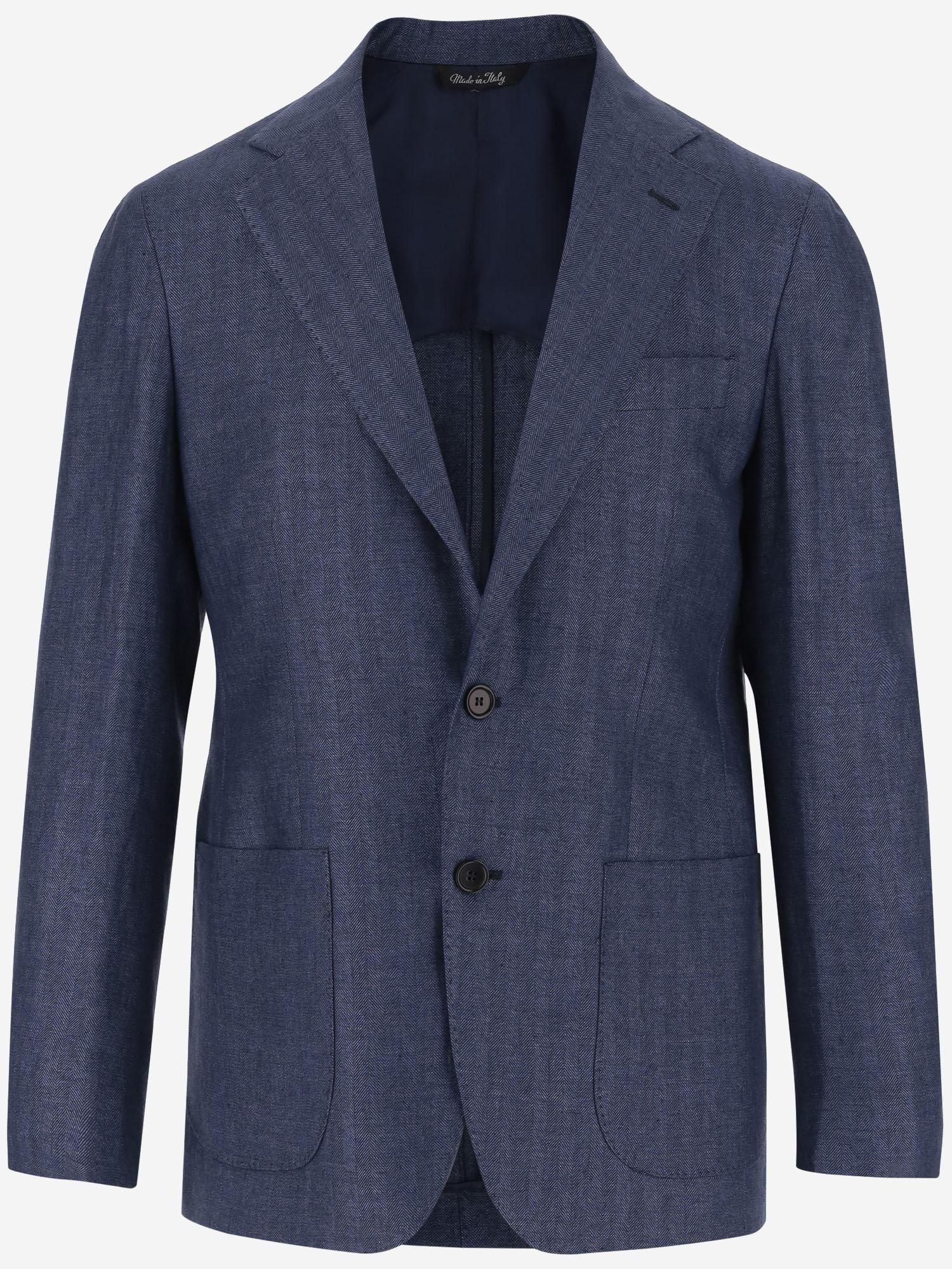 GIACCA MONOPETTO IN LINO GNAPOLI 2655U207 BRIAN DALES 
