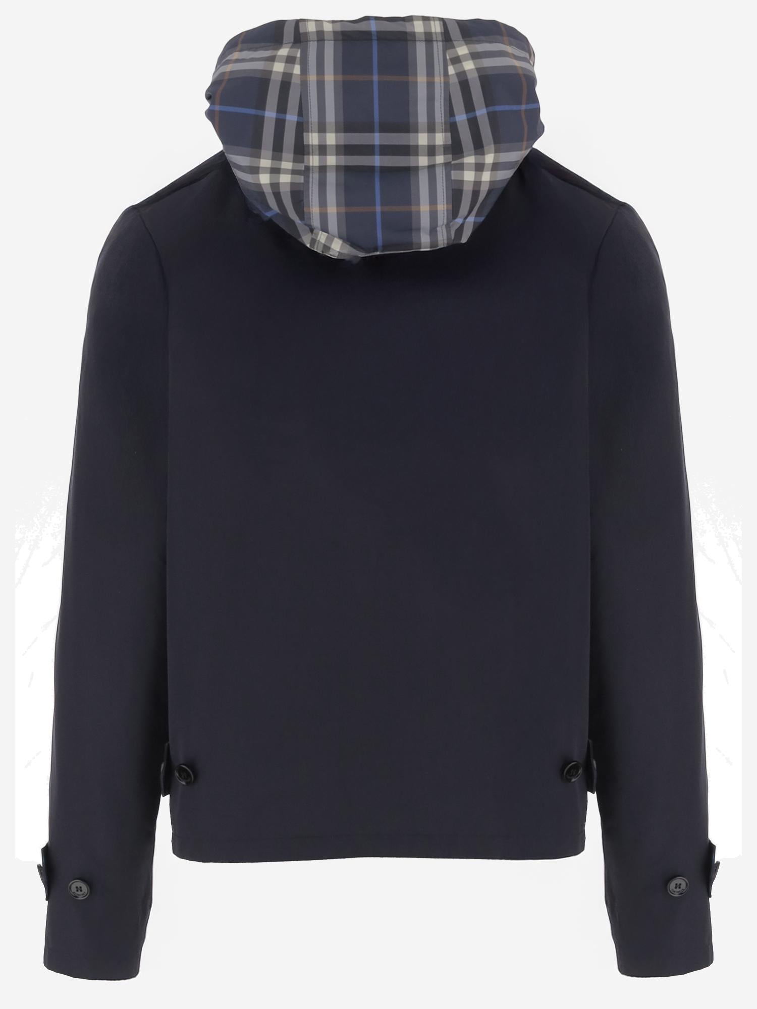 GIACCA REVERSIBILE IN COTONE CHECK 8118012 SILHOUETTEBLUE BURBERRY 