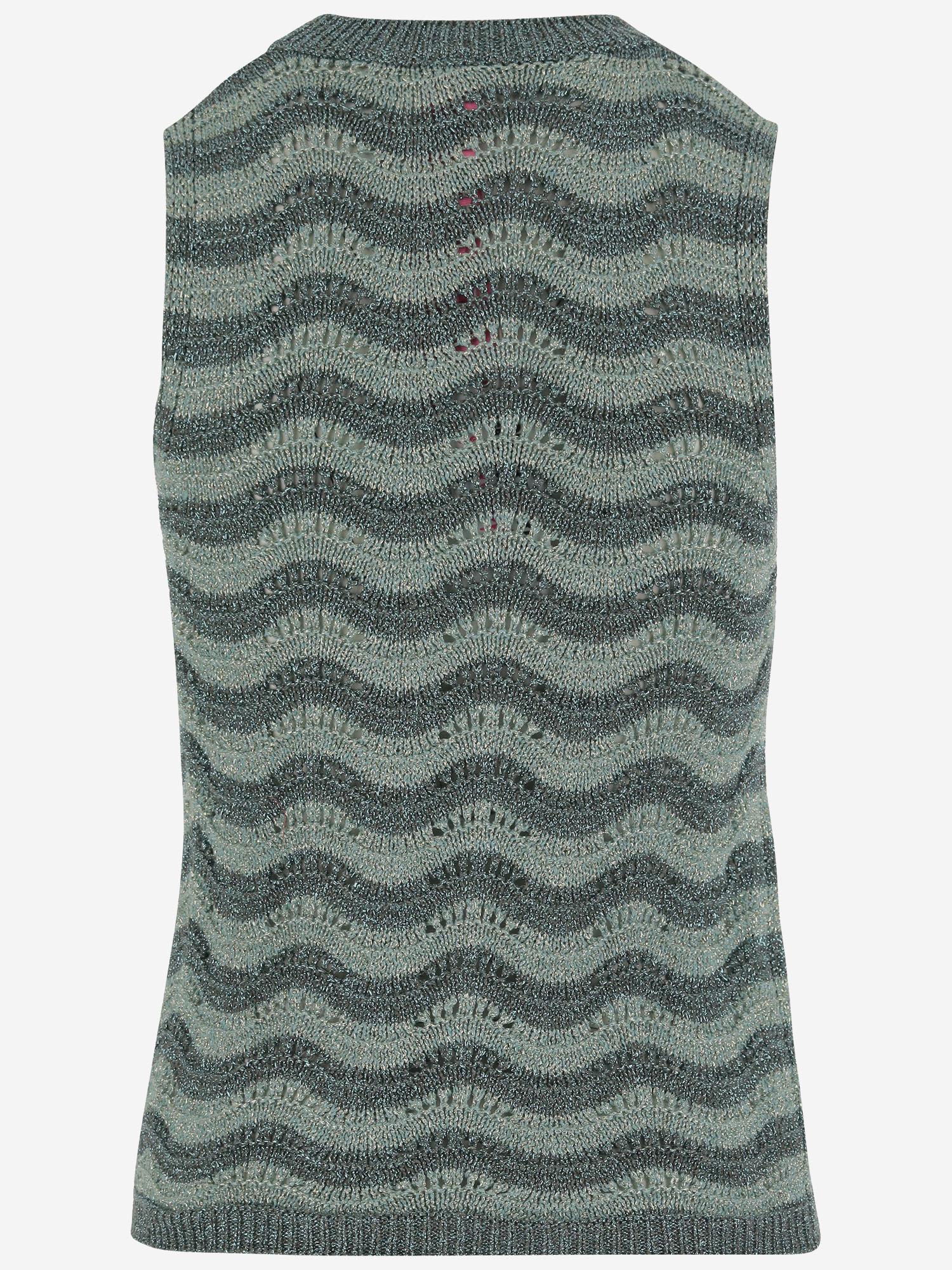 TOP IN MISTO VISCOSA CON MOTIVO ONDULATO 068 VERDE COLOUR MARKET 