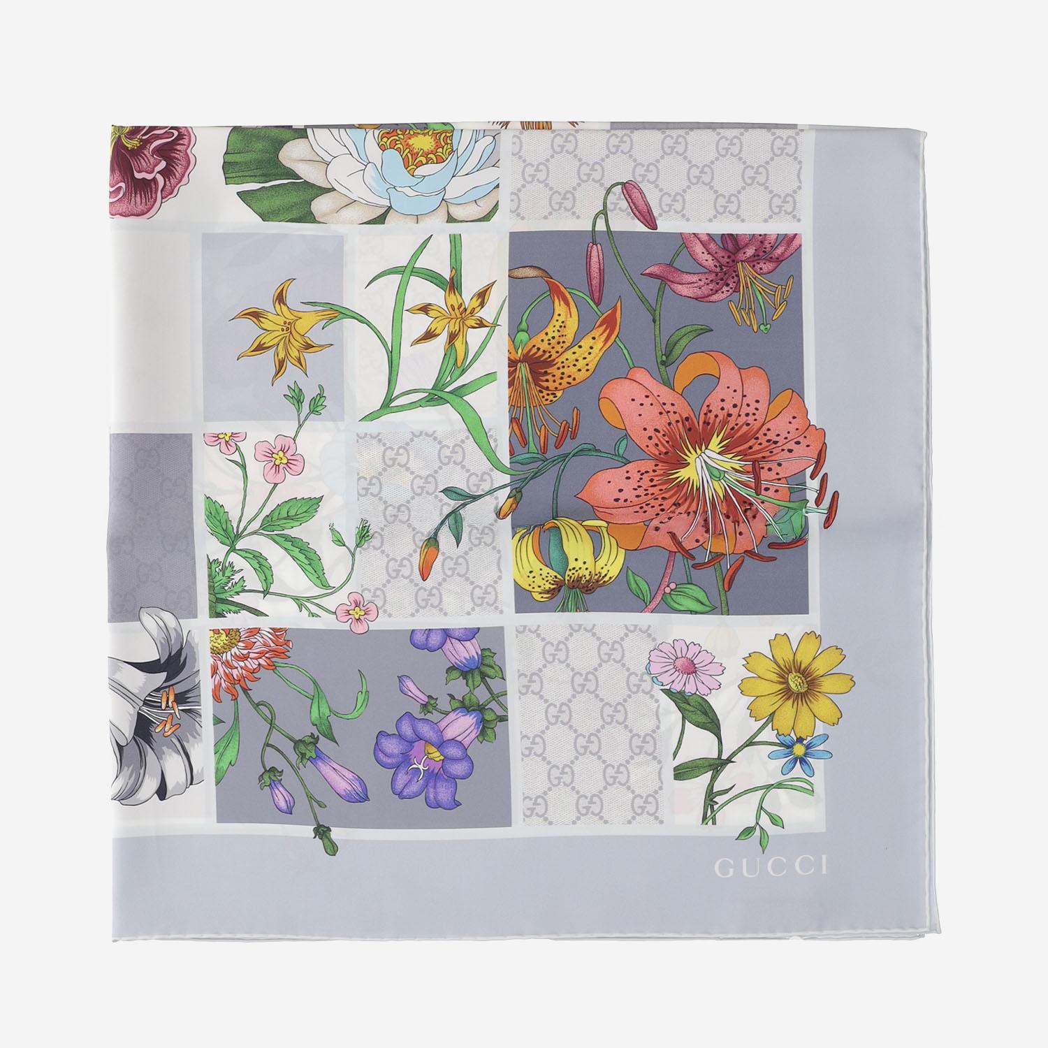 FOULARD IN SETA CON MOTIVO FLOREALE 850107 3G0011963 GUCCI 