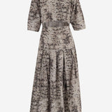 Abito in cotone con motivo animalier 106850 A3B1CZ9 PINKO 