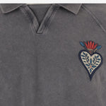 T-SHIRT IN COTONE CON RICAMO FIAMMA E LOGO POSTERIORE 80OAHE22 CJW13899 JUST CAVALLI 