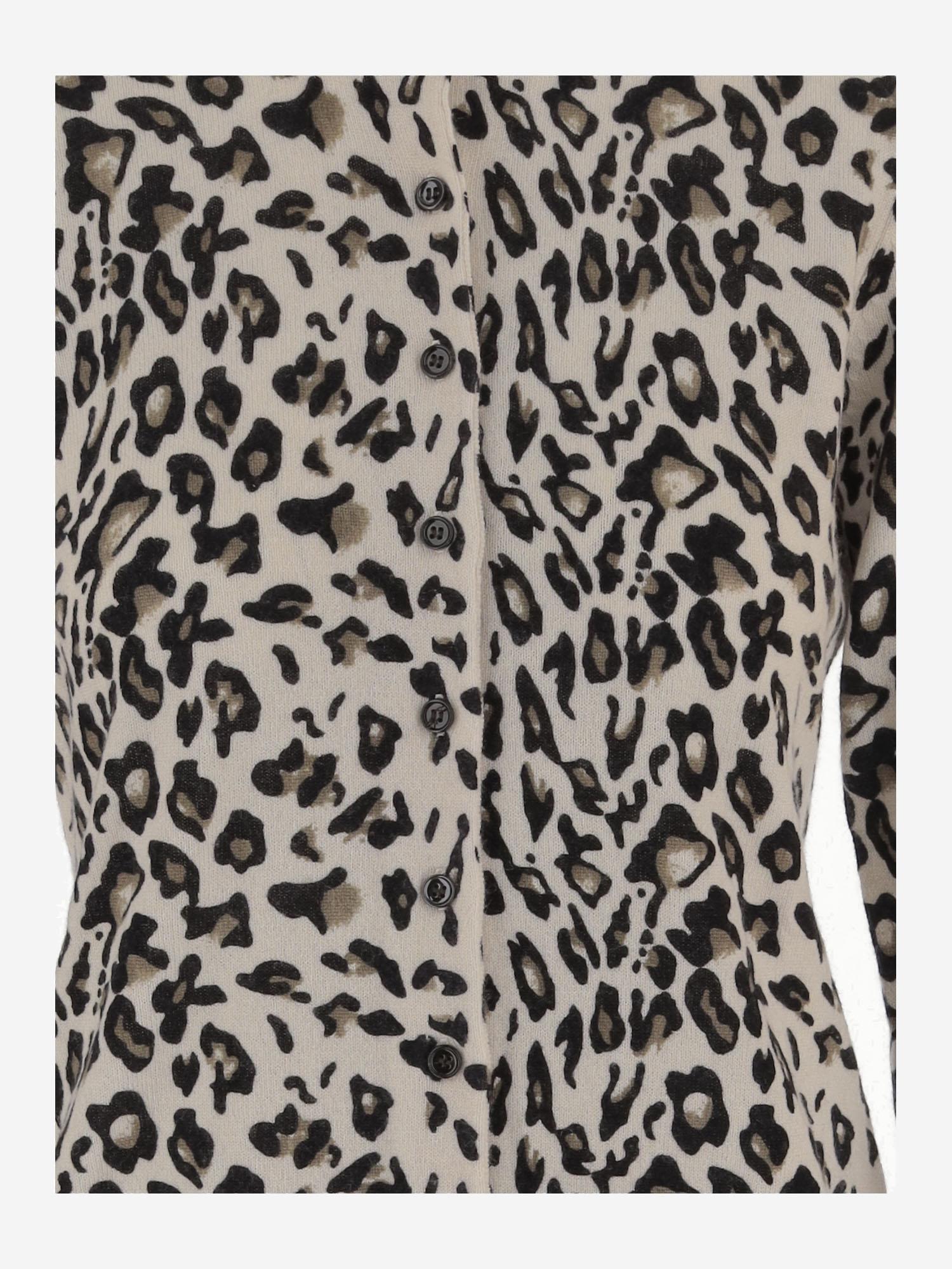 CARDIGAN IN LANA E CASHMERE STAMPA ANIMALIER 25517640 909 ALLUDE 