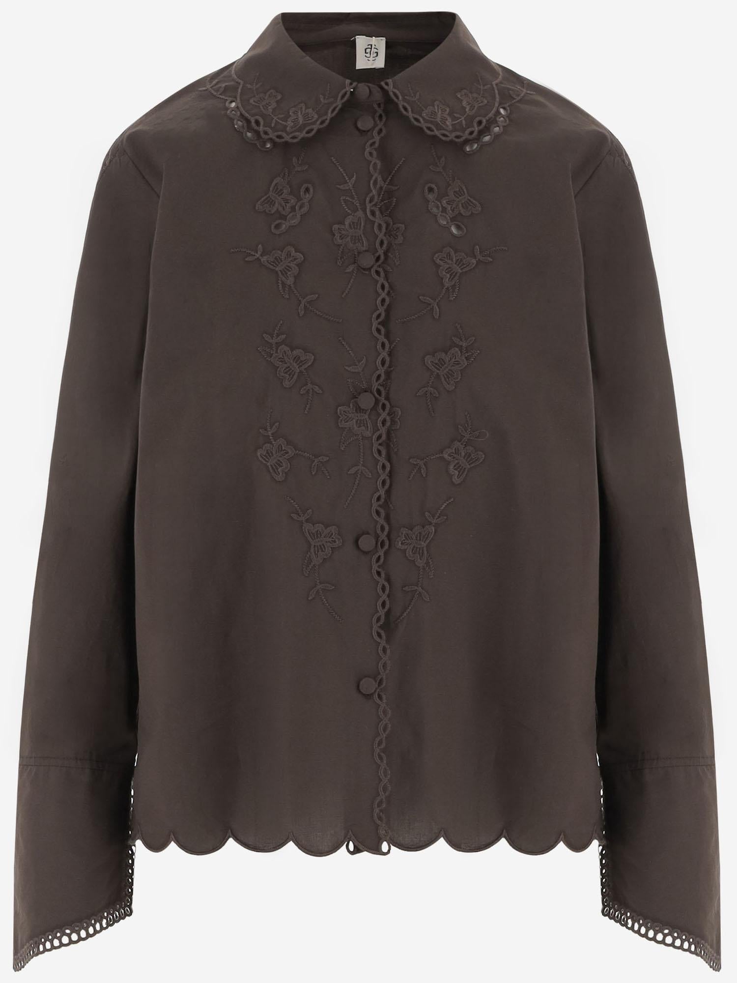 CAMICIA IN COTONE CON RICAMI FLOREALI 22237 512 THE.GARMENT 