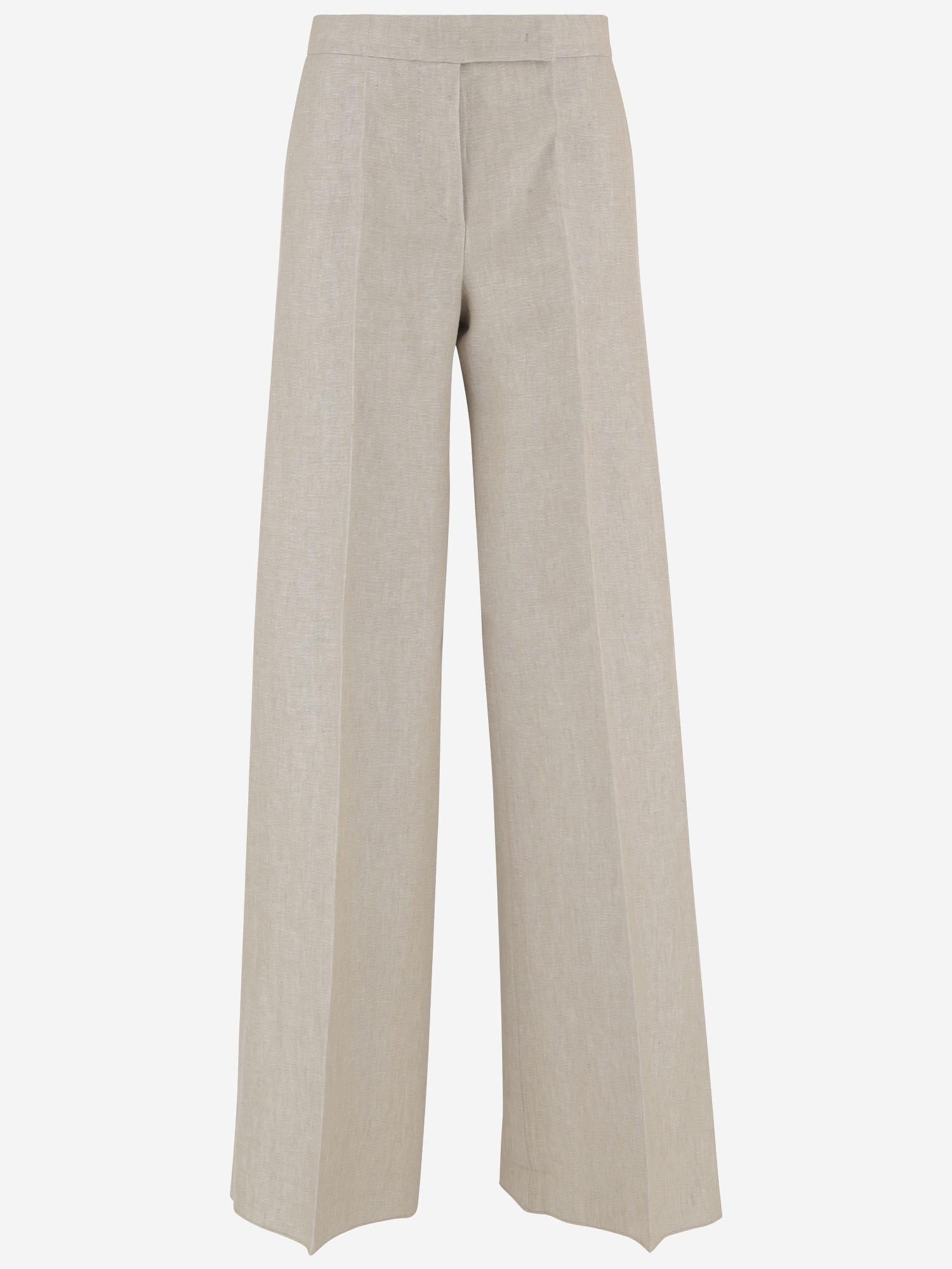 PANTALONI IN DRILL DI LINO MXSGINNICO 002 MAX MARA 